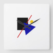 Geometrisch Bauhaus-ontwerp Vierkante Klok (Voorkant)