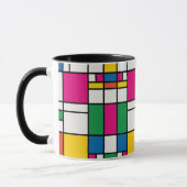 Geometrisch Bauhaus patroon Mok (Links)