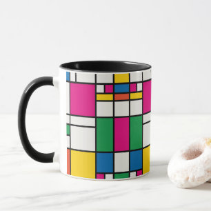 Geometrisch Bauhaus patroon Mok