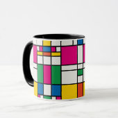 Geometrisch Bauhaus patroon Mok (Voorkant links)