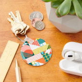 Geometrisch Bauhaus Patroon Scandi Mozaïek Sleutelhanger