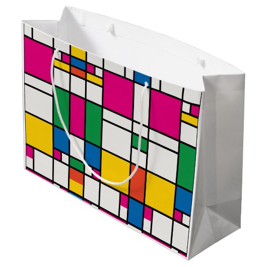Geometrisch Bauhauspatroon Groot Cadeauzakje (Achterkant Gekanteld)