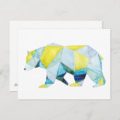 Geometrisch Beer Dier Briefkaart (Voorkant / Achterkant)