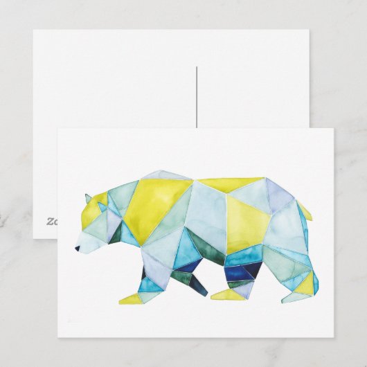 Geometrisch Beer Dier Briefkaart (Voorkant / Achterkant)