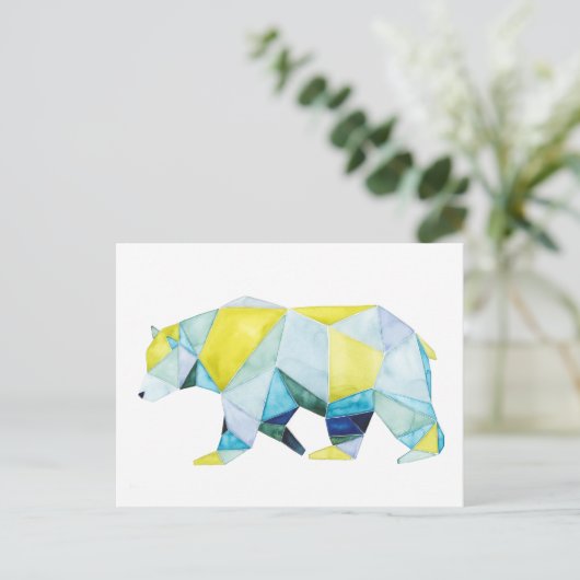 Geometrisch Beer Dier Briefkaart (Staand voorkant)