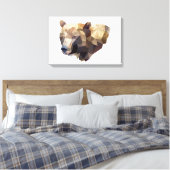 Geometrisch Beer Illustratiescanvas Canvas Afdruk (Insitu (Slaapkamer))