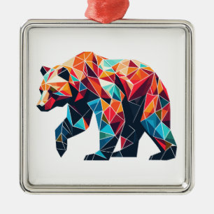 Geometrisch Beer Metalen Ornament