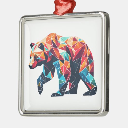 Geometrisch Beer Metalen Ornament (Links)