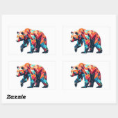 Geometrisch Beer Rechthoekige Sticker (Vel)