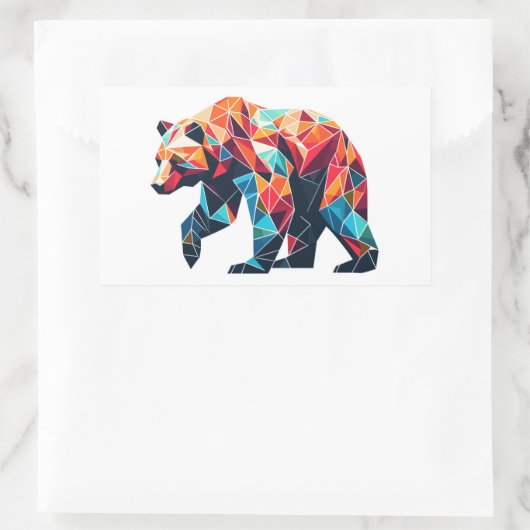 Geometrisch Beer Rechthoekige Sticker (Tas)