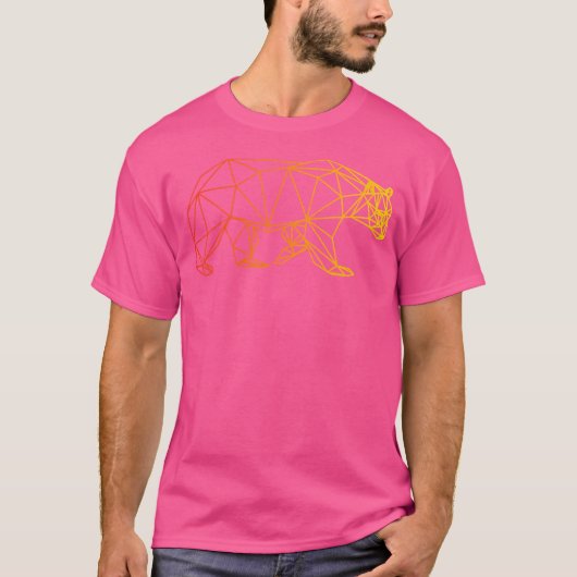 Geometrisch Beer Tshirt Camping Wandelen Wildernes (Voorkant)