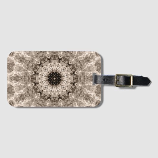 geometrisch, beige, bruin, mandala bagagelabel (Voorkant (horizontaal))