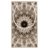 geometrisch, beige, bruin, mandala klein cadeauzakje (Achterkant)