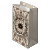 geometrisch, beige, bruin, mandala klein cadeauzakje (Voorkant Gekanteld)
