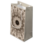 geometrisch, beige, bruin, mandala klein cadeauzakje (Achterkant Gekanteld)