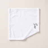 geometrisch beige sinaasappel witte naam bad handdoek (Wasdoekje)