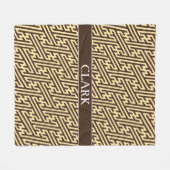 Geometrisch Beige Zwart Minimaal Patroon Fleece Deken (Voorkant (Horizontaal))