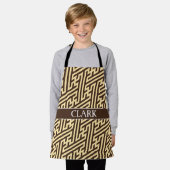 Geometrisch Beige Zwart Minimaal Patroon Schort (Gedragen)