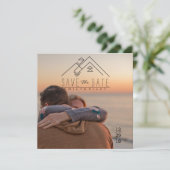 Geometrisch bergmassief | Boheemse Save The Date (Staand voorkant)