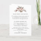 Geometrisch bijtend Roos Gold Floral vouded Weddin Programma (Achterkant)