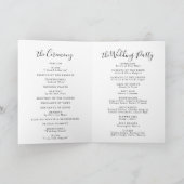 Geometrisch bijtend Roos Gold Floral vouded Weddin Programma (Binnen)