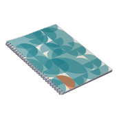 Geometrisch blauw Abstract Notitieboek (Rechterzijde)