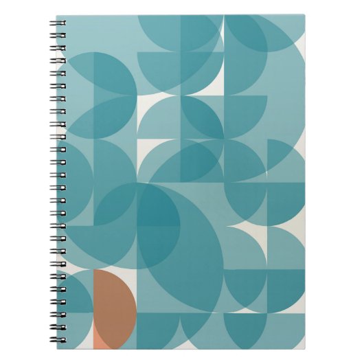 Geometrisch blauw Abstract Notitieboek (Voorkant)