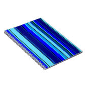 Geometrisch blauw barcodepatroon notitieboek (Rechterzijde)