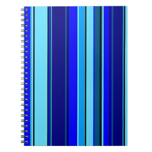 Geometrisch blauw barcodepatroon notitieboek (Voorkant)