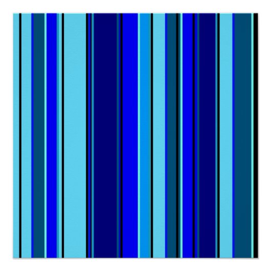 Geometrisch blauw barcodepatroon perfect poster (Voorkant)