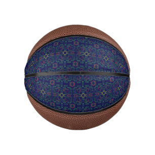Geometrisch blauw basketbal