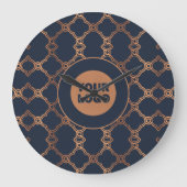 Geometrisch Blauw Bedrijfslogo Grote Klok (Voorkant)