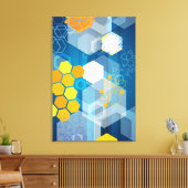 GEOMETRISCH BLAUW CANVAS AFDRUK (Insitu (Woonkamer))