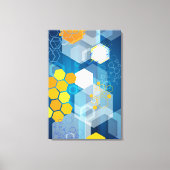 GEOMETRISCH BLAUW CANVAS AFDRUK (Voorkant)