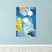 GEOMETRISCH BLAUW CANVAS AFDRUK (Insitu (Houten vloer))