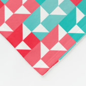 Geometrisch Blauw en Rood Modern Patroon Aqua Fleece Deken (Hoek)