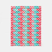 Geometrisch Blauw en Rood Modern Patroon Aqua Fleece Deken (Voorkant)