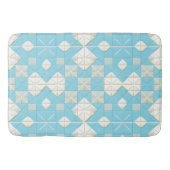 Geometrisch blauw en wit patroon badmat (Voorkant)