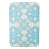 Geometrisch blauw en wit patroon badmat (Voorkant Verticaal)