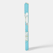 Geometrisch blauw en wit patroon Case-Mate iPhone case (Achterkant / Links)