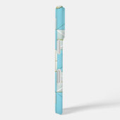 Geometrisch blauw en wit patroon Case-Mate iPhone case (Achterkant / Rechts)
