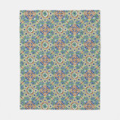 geometrisch blauw groen en bruin Fleece Blanket (Voorkant)