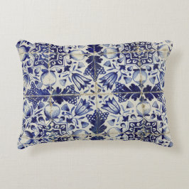  Geometrisch Blauw-heuppatroon Accent Kussen