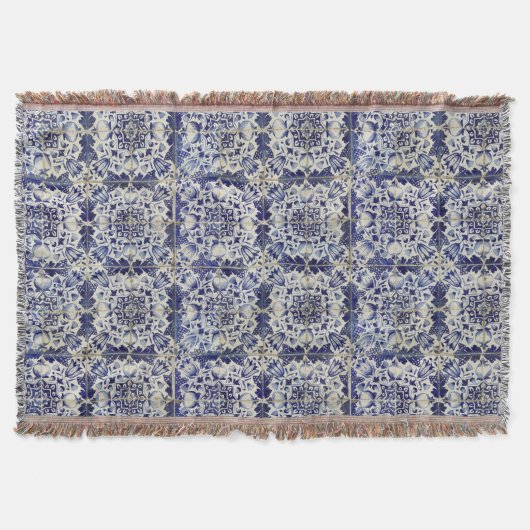 Geometrisch Blauw-heuppatroon Deken (Voorkant)