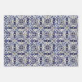 Geometrisch Blauw-heuppatroon Inpakpapier Vel (Voorkant 2)