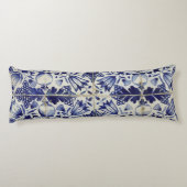 Geometrisch Blauw-heuppatroon Lichaamskussen (Achterkant)