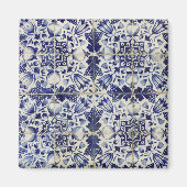  Geometrisch Blauw-heuppatroon Magneet (Voorkant)