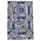  Geometrisch Blauw-heuppatroon Medium Cadeauzakje (Voorkant)