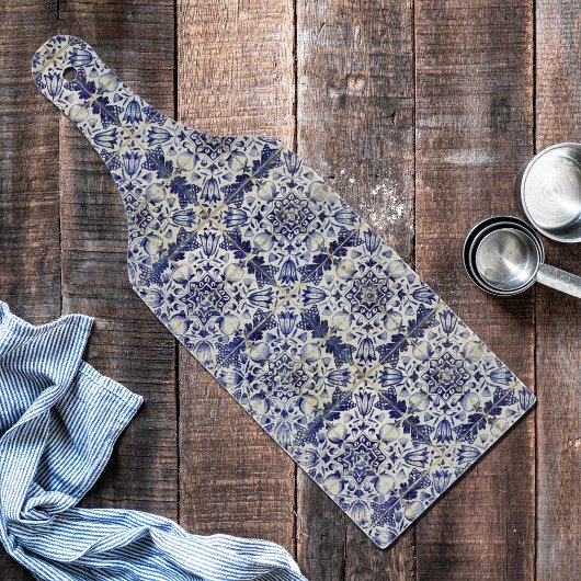  Geometrisch Blauw-heuppatroon Snijplank