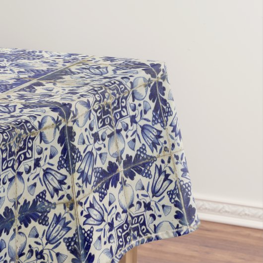 Geometrisch Blauw-heuppatroon Tafelkleed (Voorbeeld)